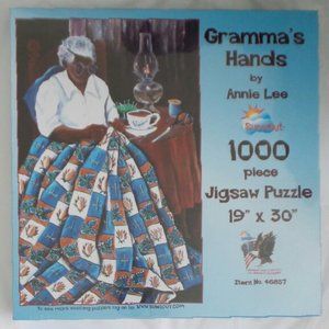 Sunsout Puzzle GRAMMAS HANDS Quilt Craft Country by Artist ANNIE LEE 1000 NEW